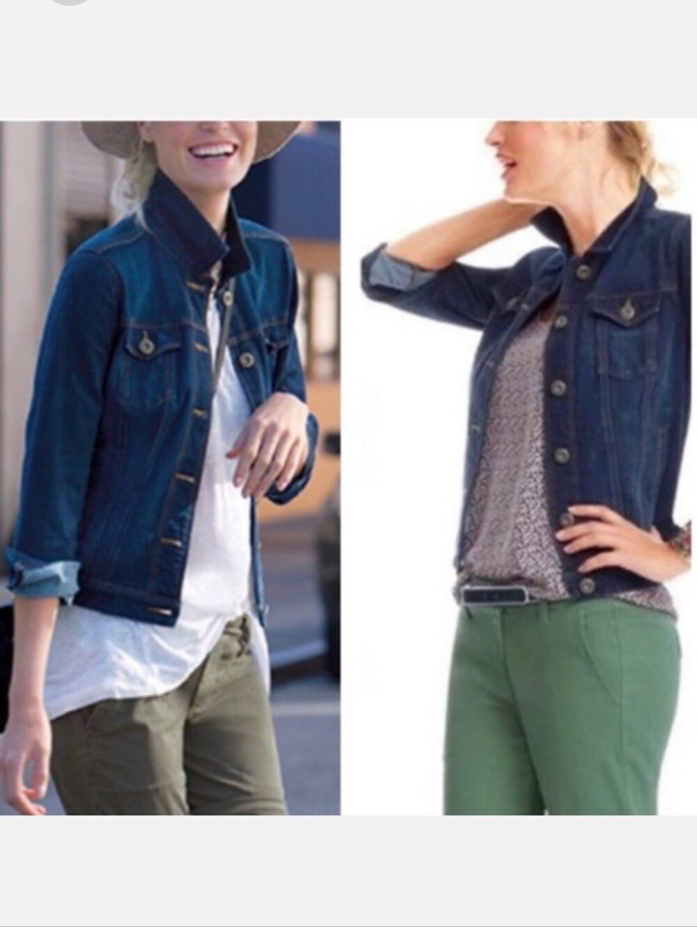 Cabi Norma Jean Stretch Denim Trucker Jacket Dark Blue Small - Picture 2 of 14